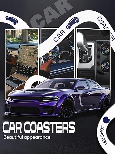 Vista 75 de WOCOCN Posavasos para automóvil, 2.75 pulgadas, antideslizantes y absorbentes, bonitos accesorios de decoración para portavasos de automóvil, Vaca