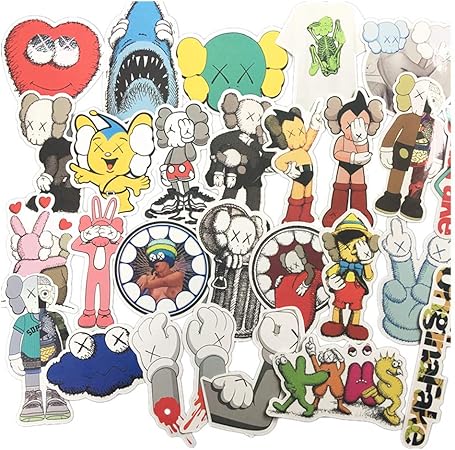 Amazon ジャション 27枚kaws ストリートらくがき ステッカー シール ステッカーセット 防水 ステッカー ブランド お気に入りのスーツケース ギター 車 バイク 自転車 ヘルメット パソコン 携帯 ノート タブレット シール ステッカー おもちゃ