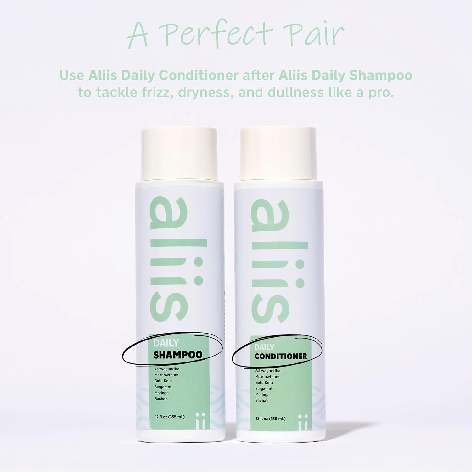 ALIIS Daily Conditioner – Lightweight Moisturizing Conditioner for Detangling, Softness & Manageable Hair – Sulfate-Free, Color-Safe, Vegan Formula for All Hair Types, Textures & Daily Use– 12 oz