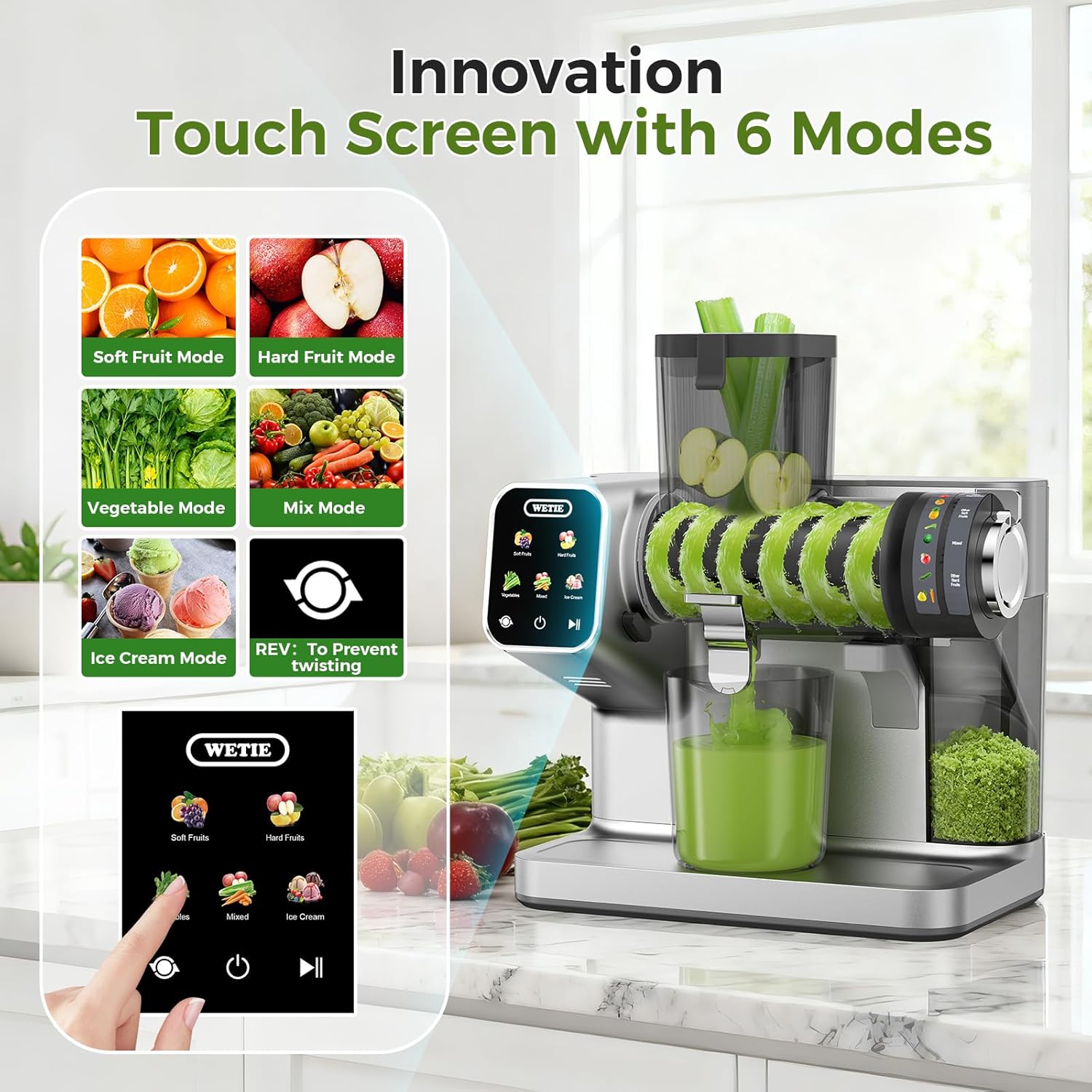 WETIE Touchscreen Juicer Machine & ice Maker countertop