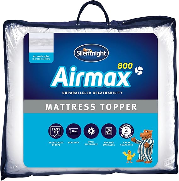 Silentnight Airmax 800 Double Mattress Topper Extra Thick Deep Fitted