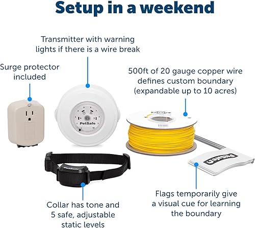 Miniatura 3 de PetSafe YardMax - Cerca recargable en tierra para perros y gatos - de la empresa matriz de la cerca invisible - Barrera subterránea para mascotas -