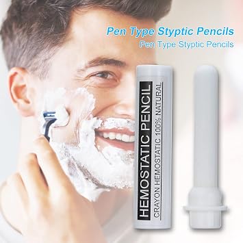 Generic Pen Type Styptic Pencils Stone S s Cuts Bleeding Shaving Cut Stick -Infection Men's Shaving Tool, White