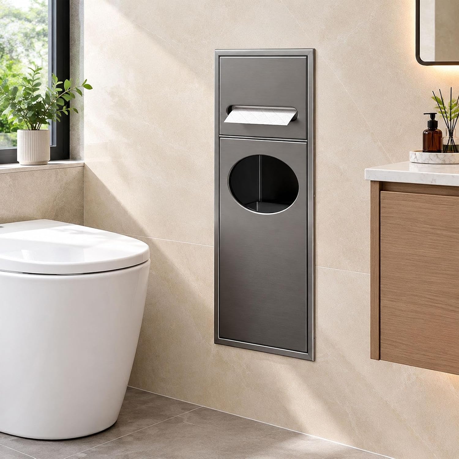 in Wall Toilet Paper Niche with/Shelf, Toilet Paper Niche