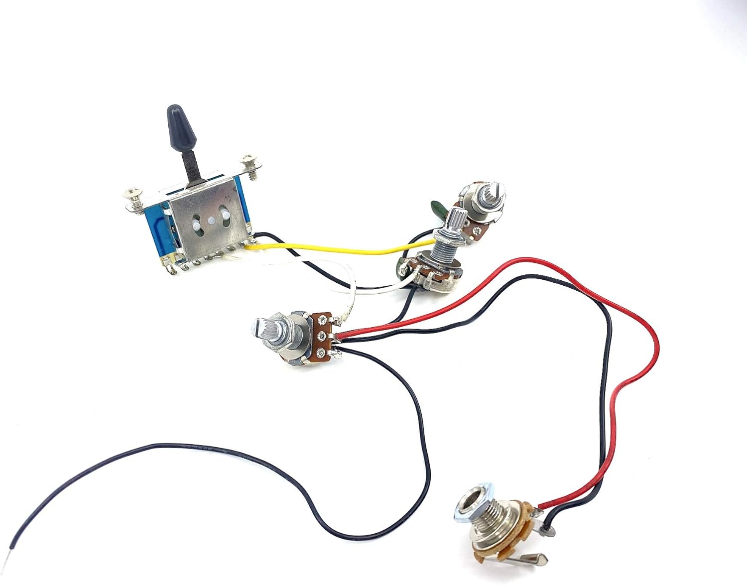 Wiring Harness for Stratocaster - 1 Volume, 2 Tone, 5-Way Lever Switch & Jack for Strat Guitars - Image 3