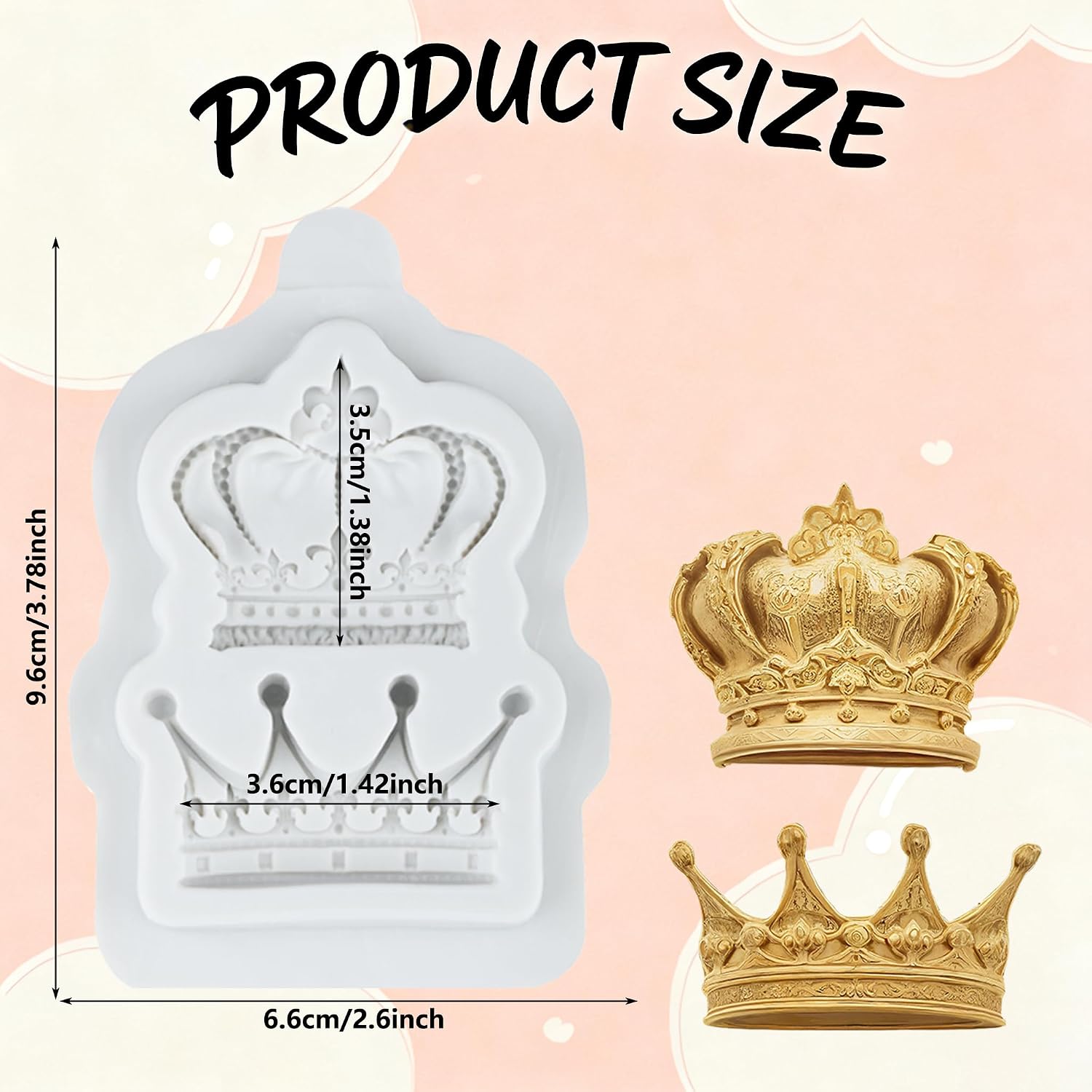 Crown Polymer Clay Mold Vintage Crown Silicone Molds for DIY Craft Epoxy Resin Casting Polymer Clay Tools Crafts Air Dry Jewelry Making