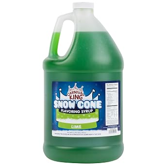 Carnival King 1 Gallon Snow Cone Syrup Lime - Delicious Shaved Ice Flavoring for Slushies, Machines & Parties