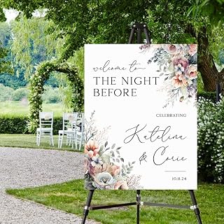 Custom Floral Purple Night Before Rehearsal Dinner Welcome Sign Poster – Personalized Party Decoration for Wedding Events, Bridal Celebrations, Editable Design for Indoor or Outdoor Use