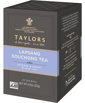 Taylors of Harrogate Lapsang Souchong Black Tea Pillow Tea Bags 50 Count Pack of 1 Smoky Rich and