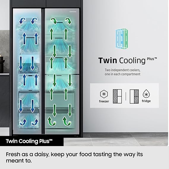 Samsung Series 7 SpaceMax RS70F66KCFEU 634L Smart American Fridge Freezer, Black [Energy Class C]
