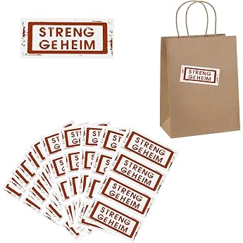 48pcs Streng Geheim Sticker for Party Bags Gift Bags Party Bags Birthday Bags Detective Party Children's Birthday Party Streng Geheim