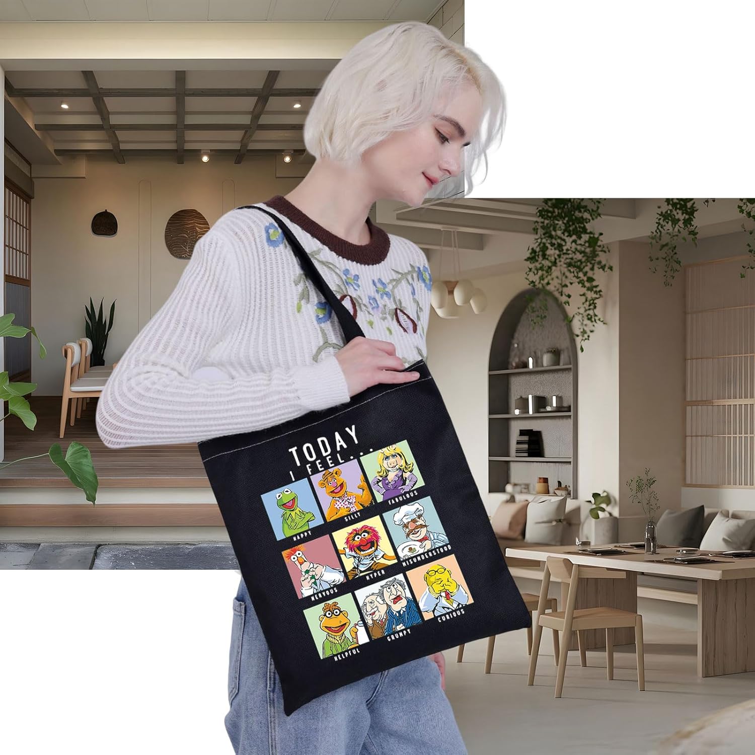 VAMSII Movie Inspired Tote Bag M Show Merch Fans Gift Movie Shoulder Bag (TODAY I FEEL tote) - Image 2