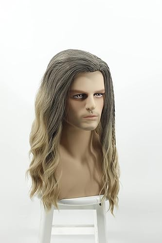 Miniatura 2 de Zolisa Pelucas Thor para hombre peluca larga ondulada y rizada para Halloween cosplay fiesta color degradado