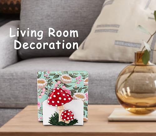 Miniatura 6 de Servilletero de hongos para mesa Servilletero rojo para cocina lindo cocktai farmhousel mesa servilletero soporte de servilleta plana