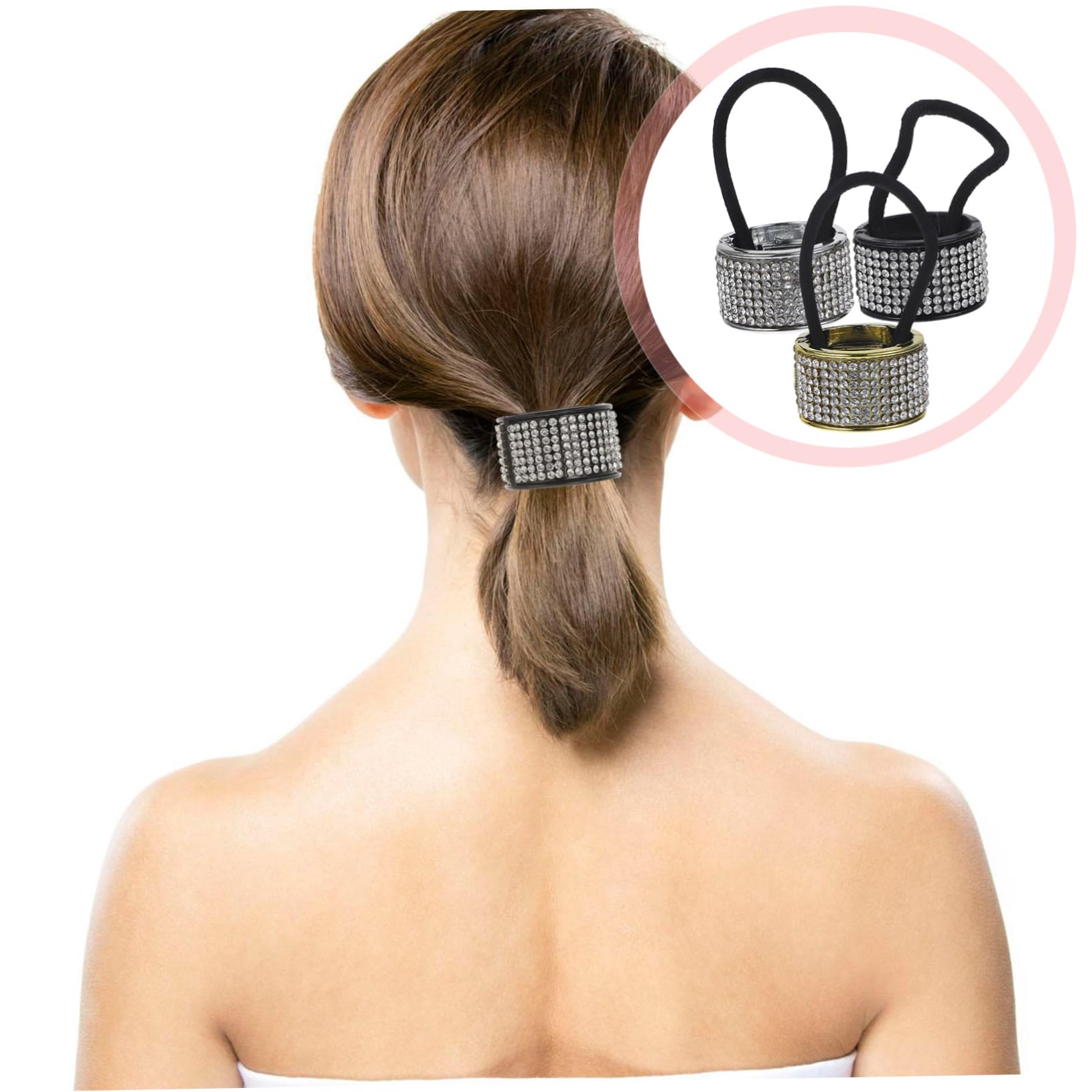 Didiseaon 3 Piezas Diadema De Recogido De Cristal Cinta Cabello Hebilla Creativa Accesorio De Moda Para Mujer y Niña