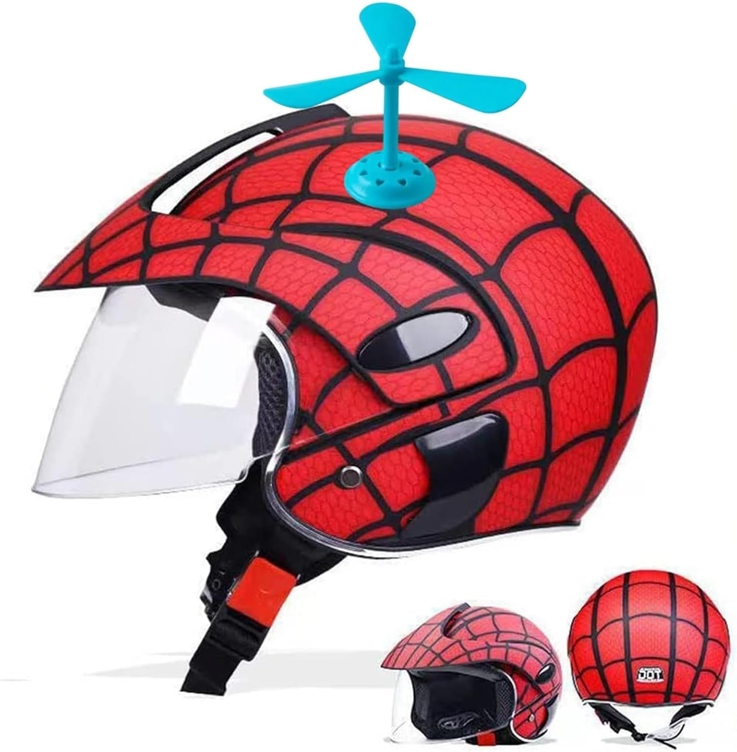 Kids 3/4 Motorcycle Open Face DOT Approved Helmet,Boys Girls Go-Kart Helmets Electric Skateboard Bicycle Dirt-Bike Half Helmet,Toddler Moped Scooter Vespa ATV Helmet for 2-14 Years Old