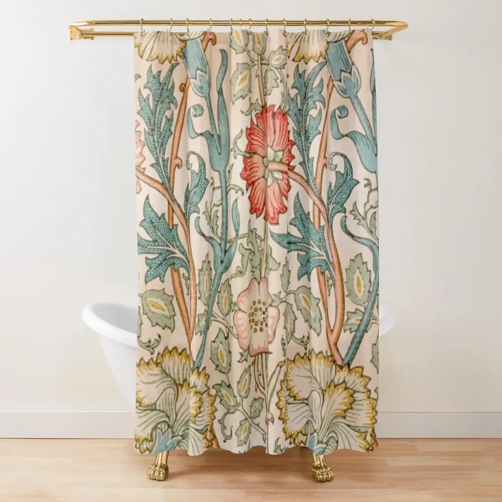 AJALGZ Pink and Rose by William Morris Shower Curtain Cover Accessories for Shower and Bath Curtain WxL:71"x83"/180x210cm Bath-Shower-Curtain
