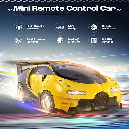 Miniatura 2 de Allnice Mini auto de control remoto a escala 164 para niños, autos a control remoto de acrobacias de 2.4 GHz, aleaciones de carreras, juguete para