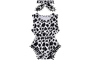 UNICOMIDEA Moo Moo Brown Cow Newborn Baby Girl Outfits