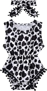 Baby Girls Onesie Rompers Newborn Sleeveless One-Pieces Jumpsuits Pom Pom Onesie with Headband 0-24 Months