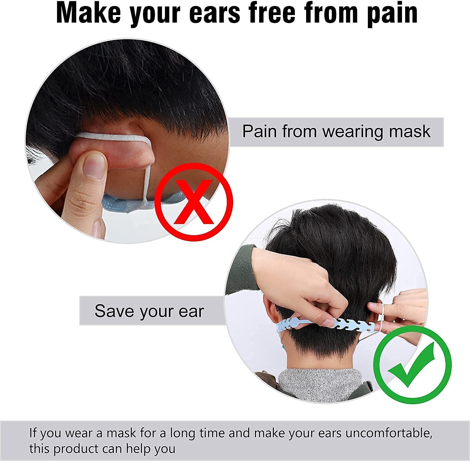 MIAODAM Adjustable Mask Extender Strap Mask Holder Mask Extender, Masks Extension Hook for Extending Masks Buckle Ear Protectors