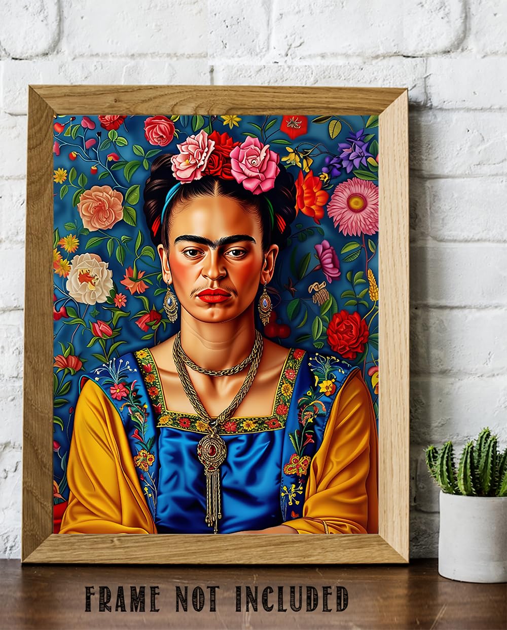 SUMPTUOUS COLOUR PHOTO PORTRAIT OF FRIDA KAHLO C.1940 A3 POSTER REPRINT