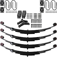 Vista 3 de The Trailer Parts Outlet - Kit de suspensión de resorte de doble ojal de 3 hojas para remolque y suspensión de eje único para tubo de 1 3/4" - ejes