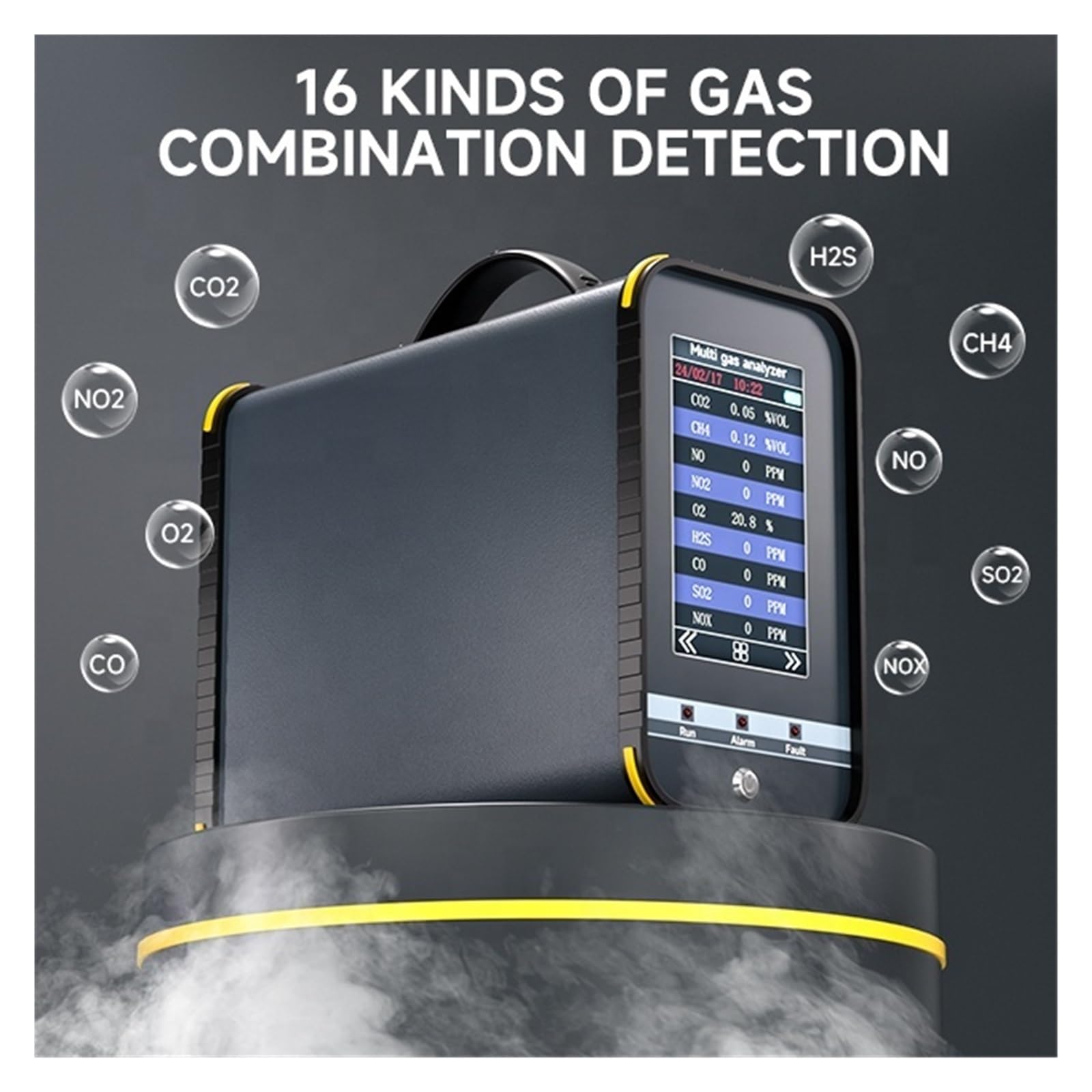 Analizador de Gases múltiples 4 en 1 Detector de Gases de Prueba de Laboratorio Analizador de Precios CO CO2 CH4 O2, LocalizacióN Precisa De Fugas(O3:0-10ppm)