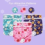Pet Soft Washable Female Diapers (3 Pack) – Female Dog Diapers, Comfort Reusable Doggy Diapers for Girl Dog in Period Heat (Cute Flower, M)