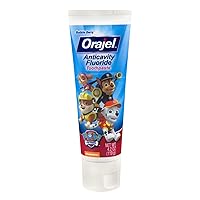 Vista 10 de Orajel Pasta de dientes, sabor a burbuja afrutada, fluoruro Niños Patrulla Canina Anticaries Paquete de 2 de 4.2 onzas