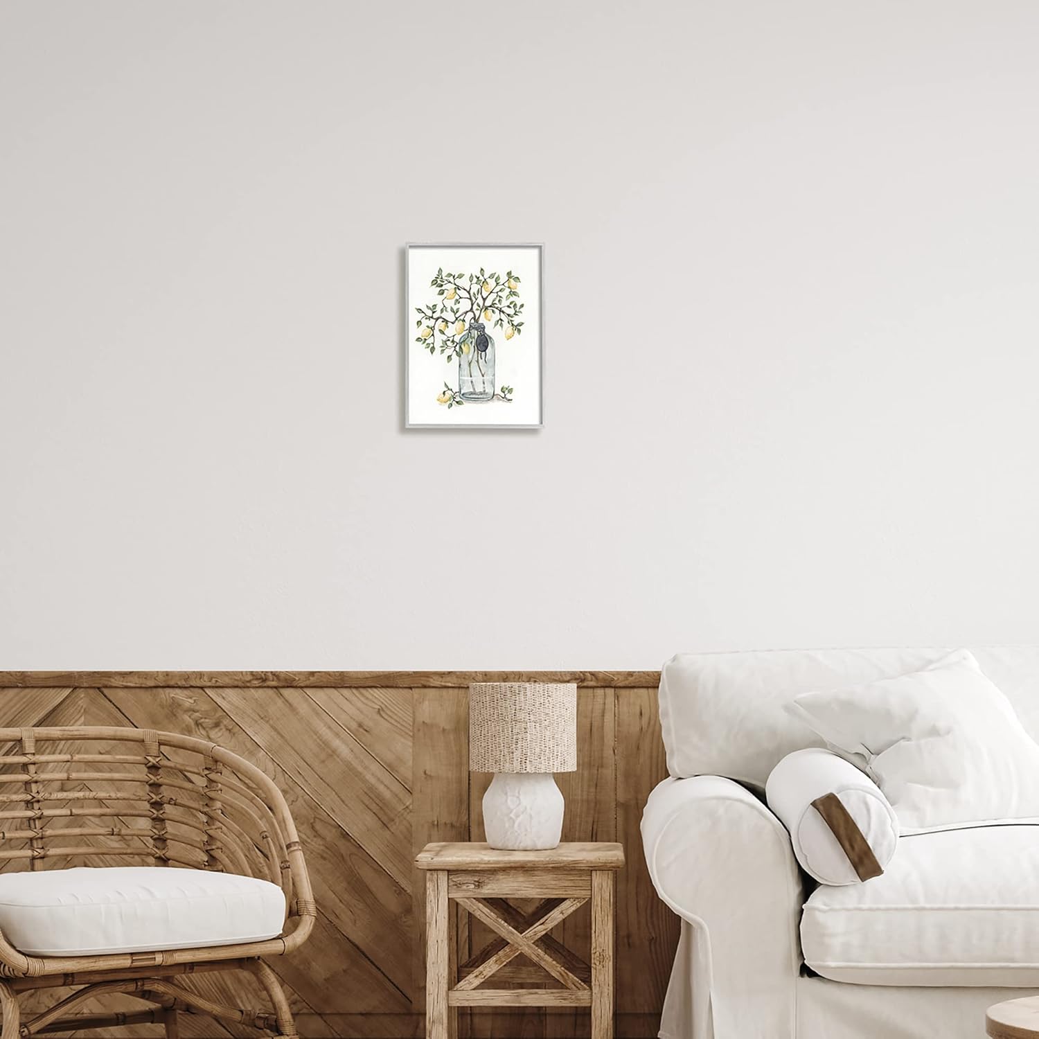 Stupell Industries Dangling Country Lemon Branches Decorated Glass Vase Framed Wall Art, Design By Julie Norkus