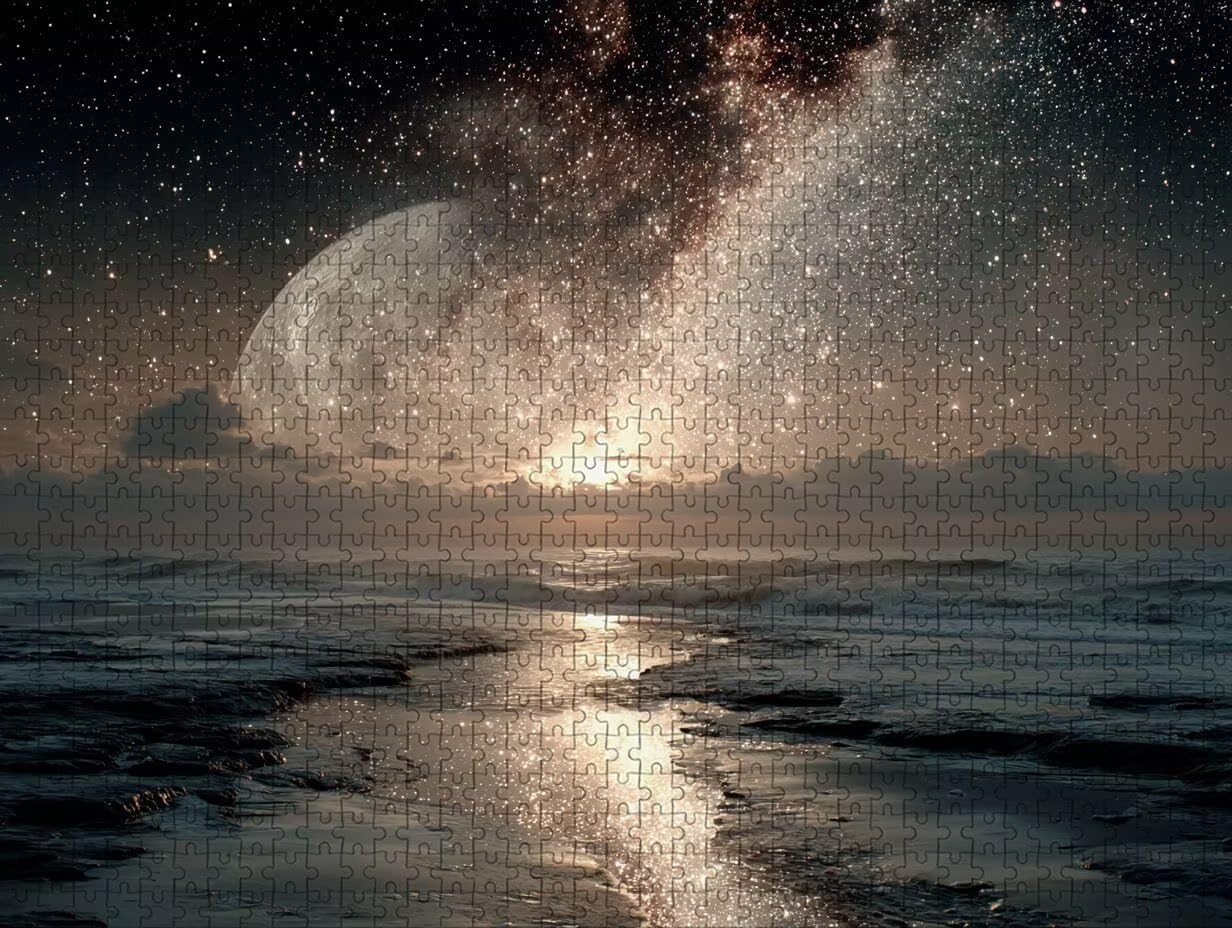 Puzzle Arte con Scatola Cielo Stellato, Onde Puzzle Legno 5000 Pezzi Adulti 156x105cm, Attività di Intrattenimento ad Alta Difficoltà, DIY Classici Gioco, Jigsaw Per Tutta La Famiglia, Regalo, 9-2136