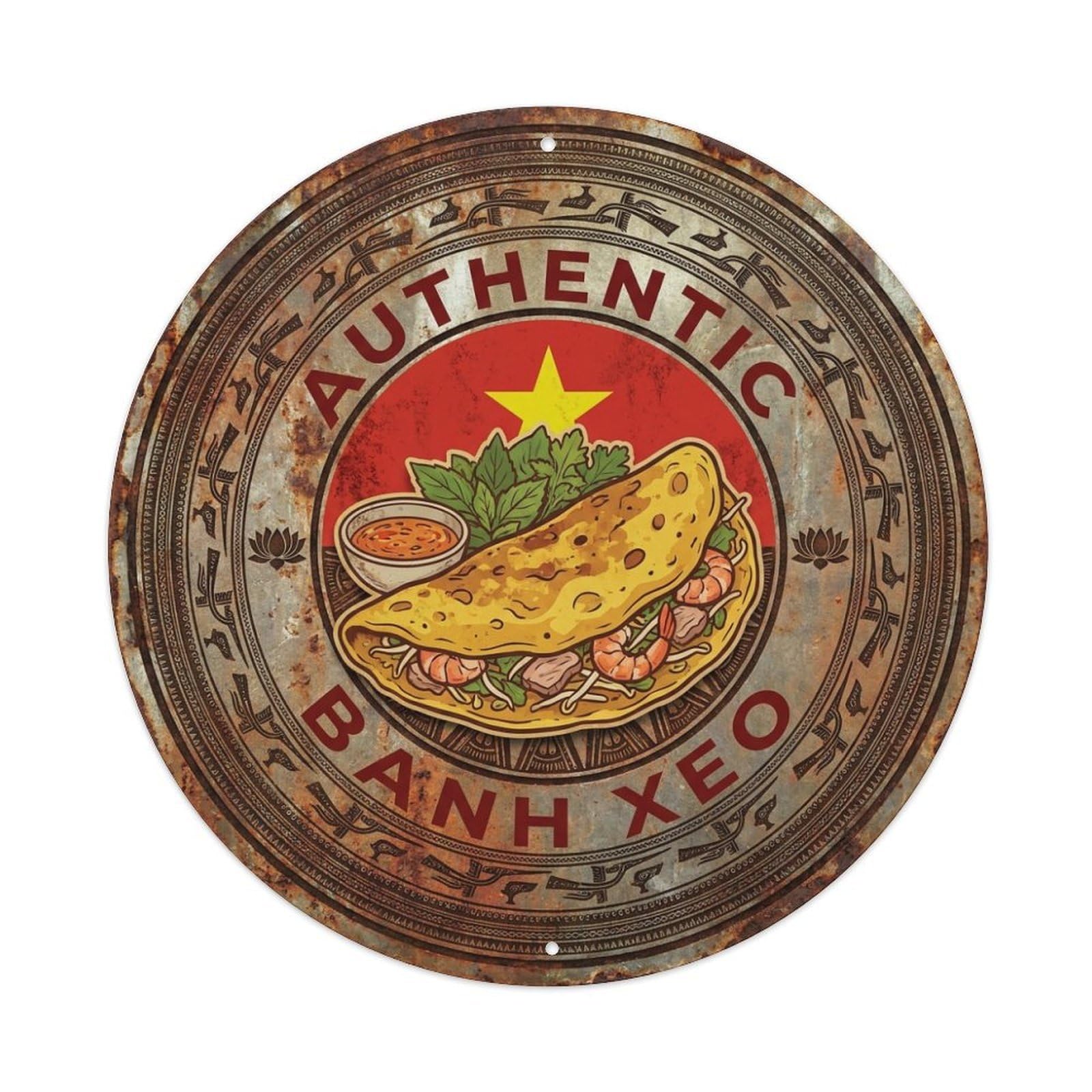 Vietnam Travel Crispy Pancake Street Cuisine Metal Tin Sign