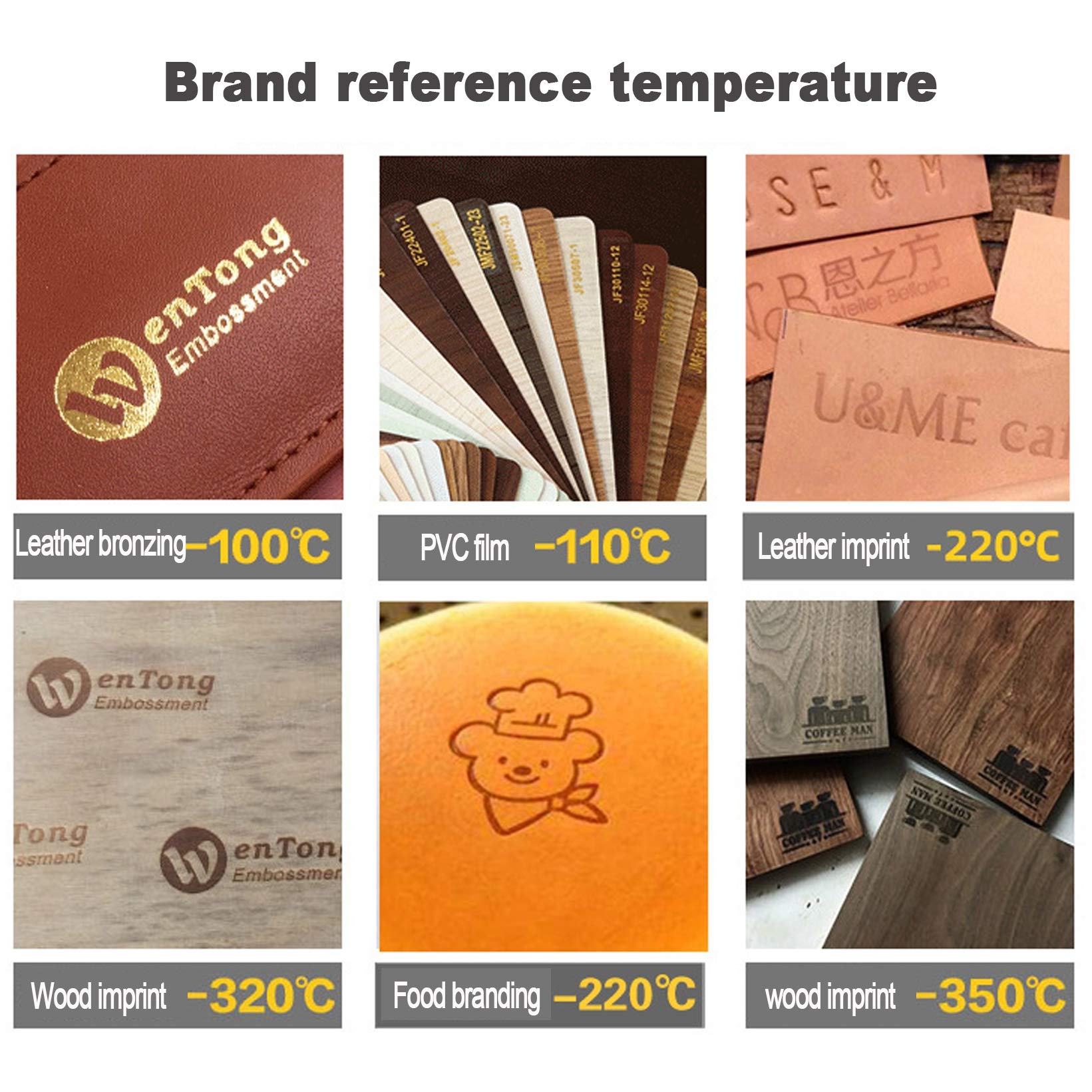Máquina De Estampado De Cuero, Madera De Cuero De Madera De Marca De Marcas De Marca Máquina De Apuestas Máquina De Prensa Multifunción Logo Estampado,Display Temperature