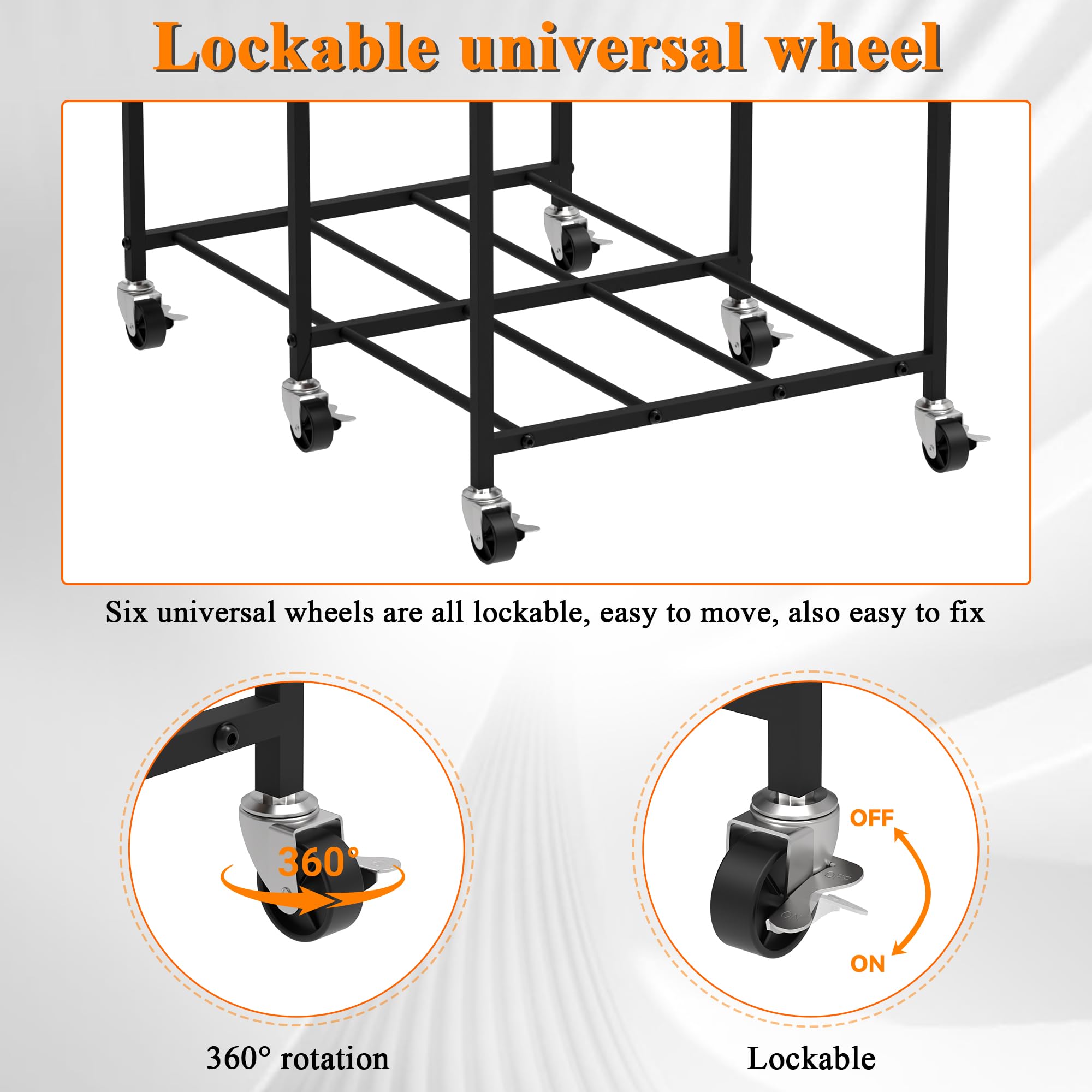 Supporto per stampante 3D con rack di stoccaggio per filamenti, carrello per stampante 3D su ruote, grande capacità 3D filamento rack di stoccaggio per PLA/ABS/TPU, officina studio ufficio