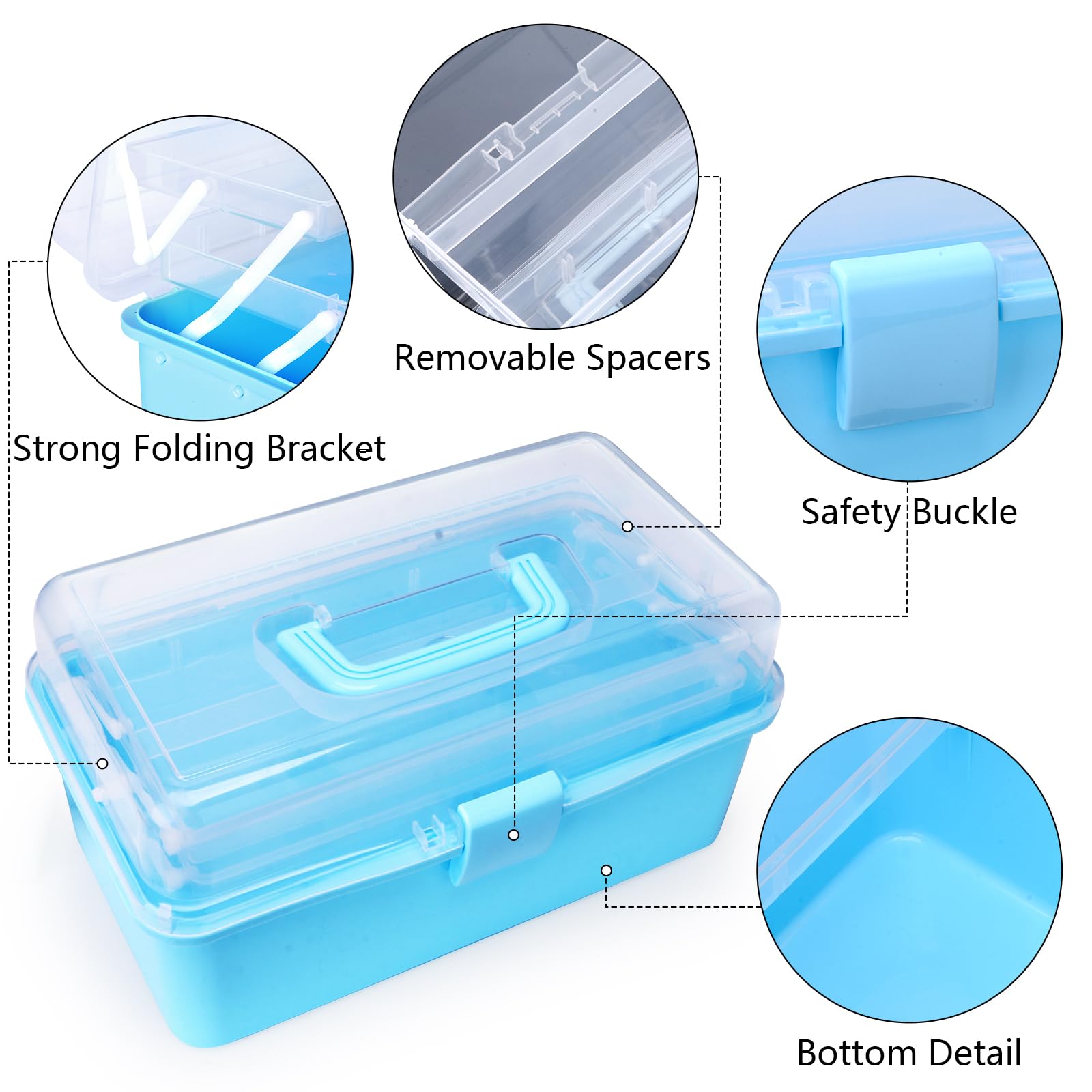 YCHLonlive 13 Inch Cake Decorating Storage Case, Suitable for Storing Baking Supplies (NOT INCLUDED), Blue - Image 3