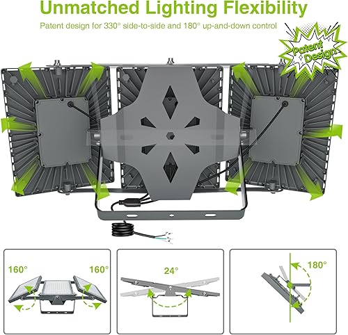 Miniatura 4 de STASUN Luz de inundación LED para exteriores, serie máxima 900 W, 90000 lúmenes, 6000 K, luz diurna IP66, impermeable, luz de estacionamiento