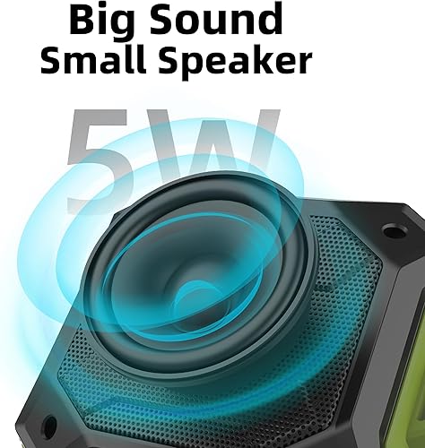 Miniatura 7 de Altavoz Bluetooth portátil con IPX7 impermeable 5W pequeños altavoces inalámbricos con emparejamiento TWS, tarjeta TFAUX, 12 horas de tiempo de