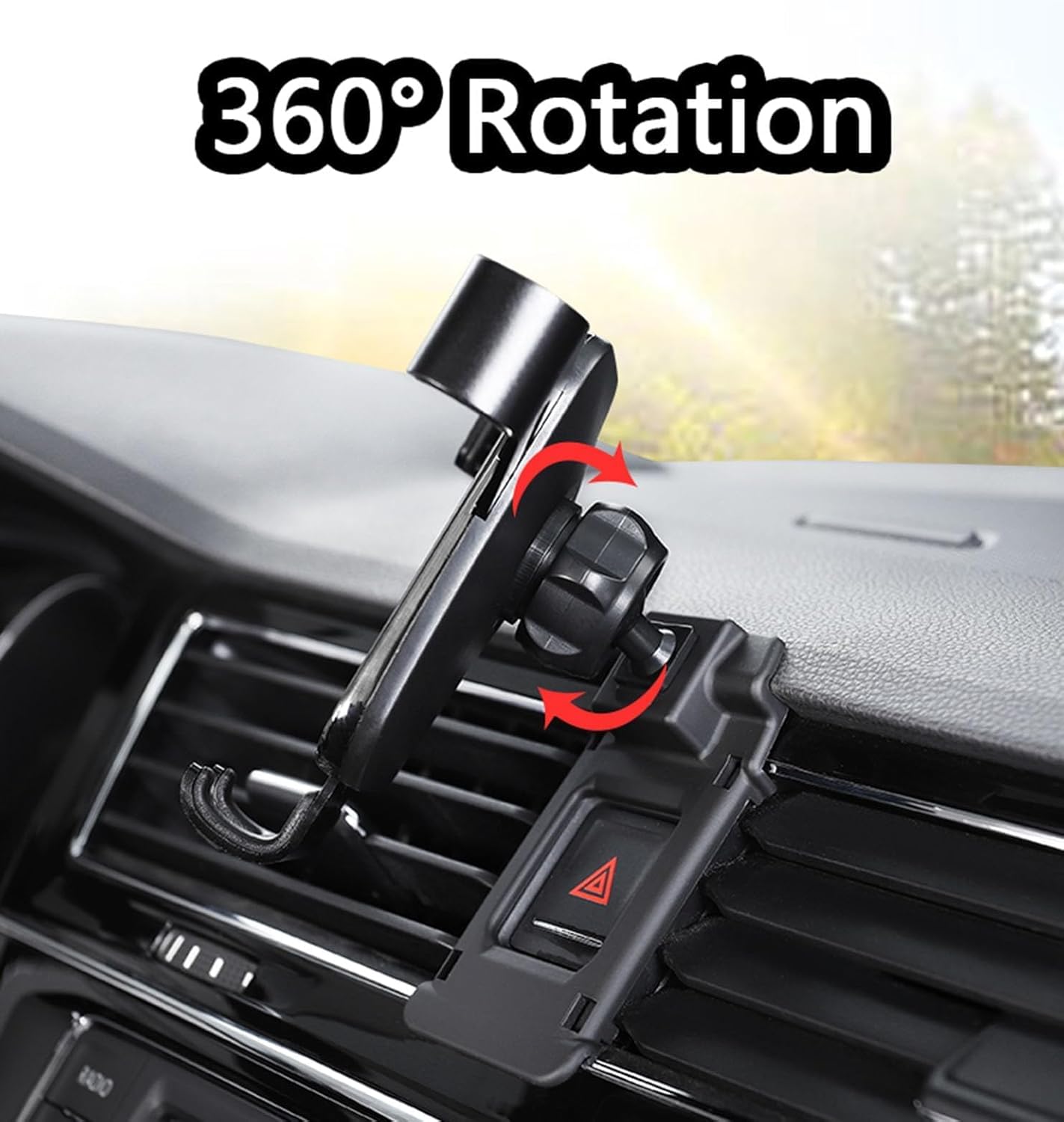 Car Phone Mount for Audi A6L 2012-2018, 360° Rotation Adjustable Holder, Secure Grip, Easy One Hand Use, Hands Free for Safe Driving, Durable Everyday Design,C Red