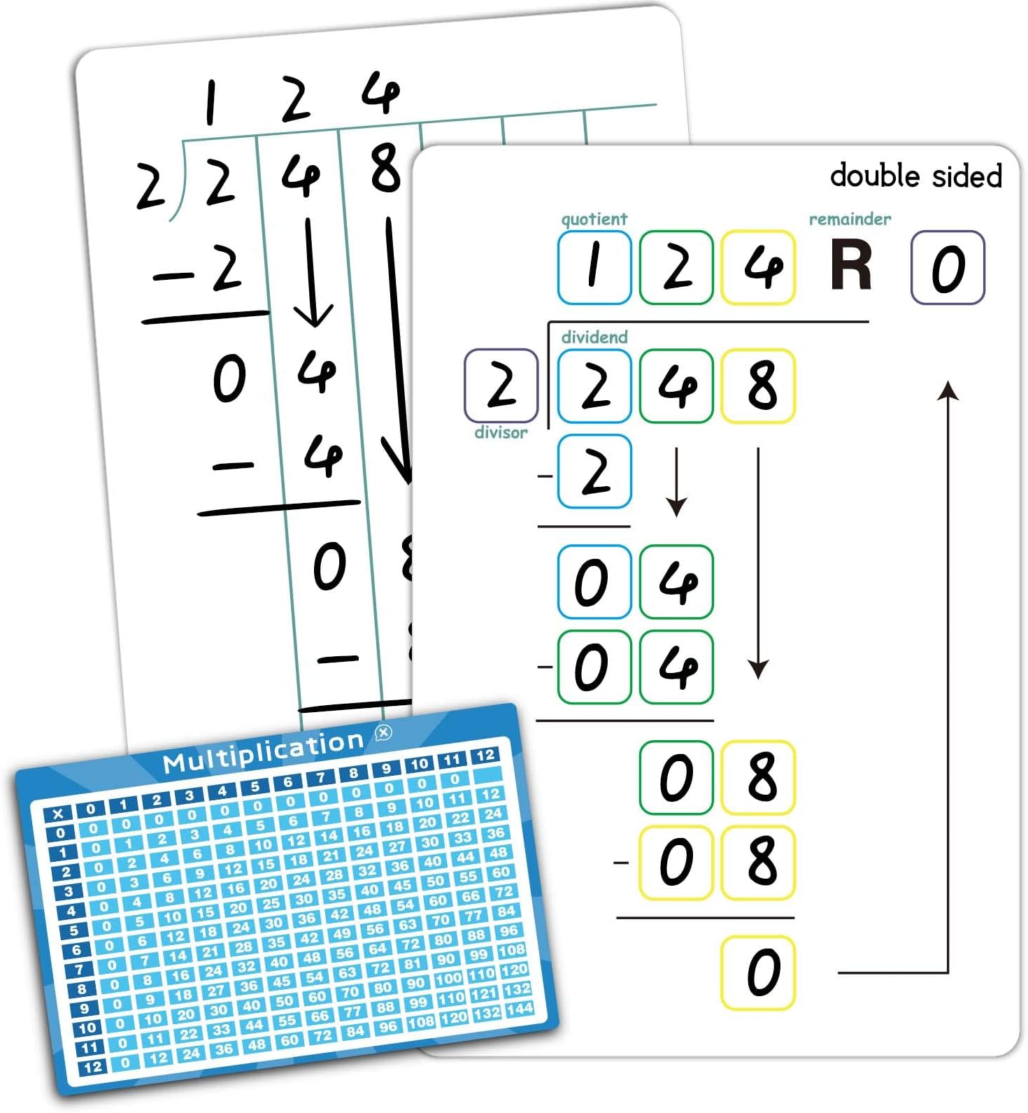 Dry Erase Multiplication & Division Board 9"x12" Double
