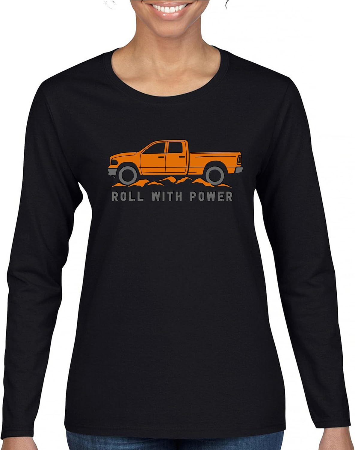 Tee Hunt Roll with Power Pickup Truck Women's Graphic T-Shirts and Tank Tops