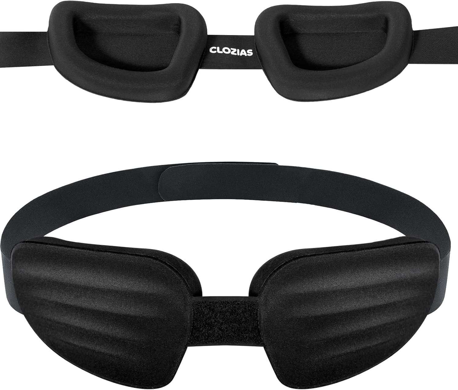 CLOZIA Sleep Mask for Men Women, Adjustable Sleeping Eye Mask, Blocking Eye Masks for Sleep, Soft Comfortable for Travel & Shift Work,Black