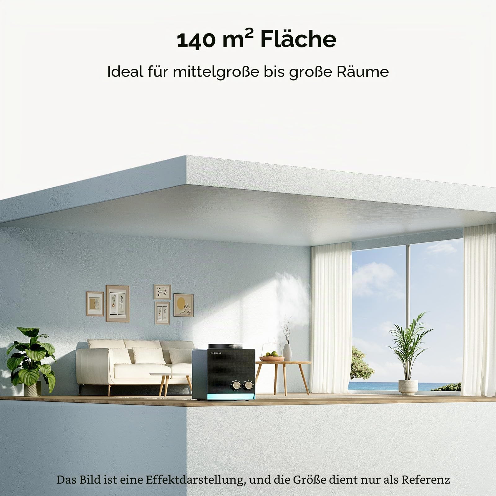 AROMADD Wasserloser Duftdiffusor für Zuhause, Kaltluft-Technologie | Einstellbare 8 Timer, 9 Duftstufen, Hotel Collection Diffusor für Zuhause & Büro, Schwarzes Titan