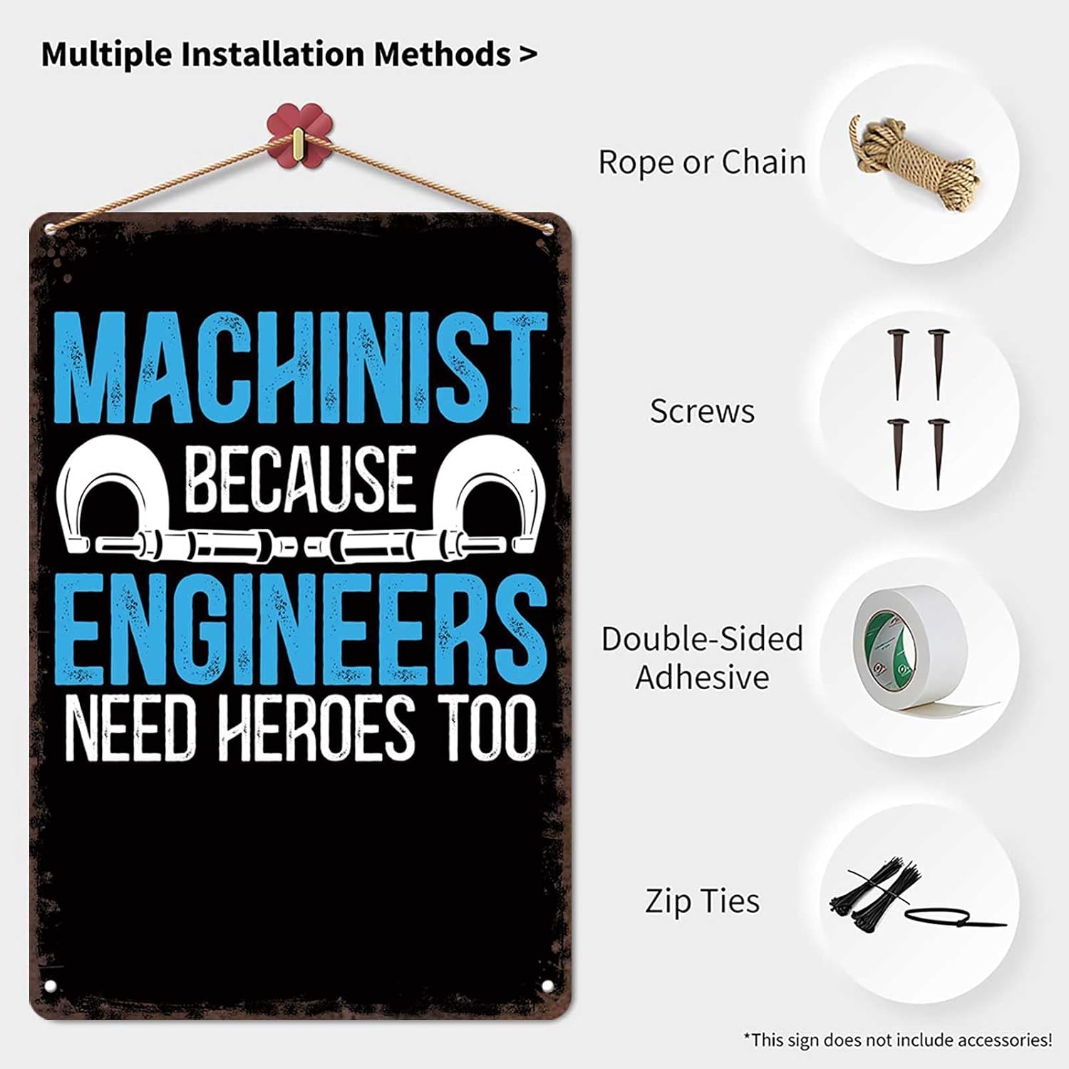 Vintage Metal Signs Posters Machinist Wall Art Decor for Home Room Office Man Cave Decor 8X12inch image 3