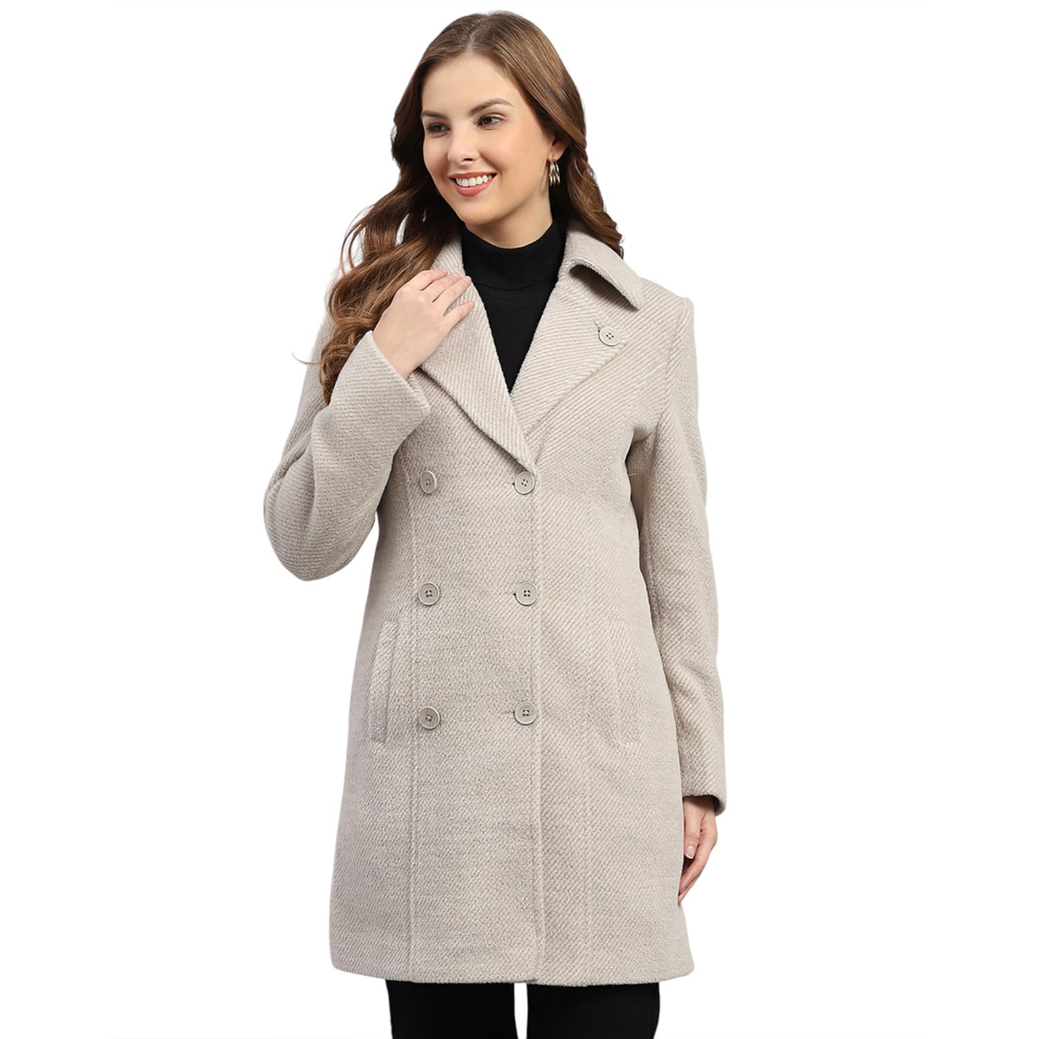 monte carlo Womens Regular Fit Solid Button Full Sleeve Winter Coat | Warm Woolen Overcoat for Ladies | Stylish Long Sleeve Buttoned Jacket (Pack Of 1)-picture-31
