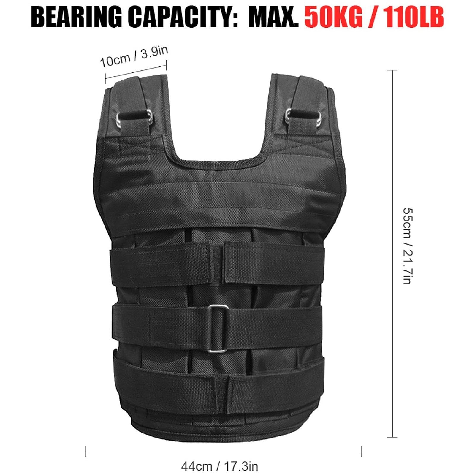 RNXRZANK Weighted Vest for Training, Adjustable Jacket for Men and Women, Suitable for Gym and Boxing, Can Hold 110LB