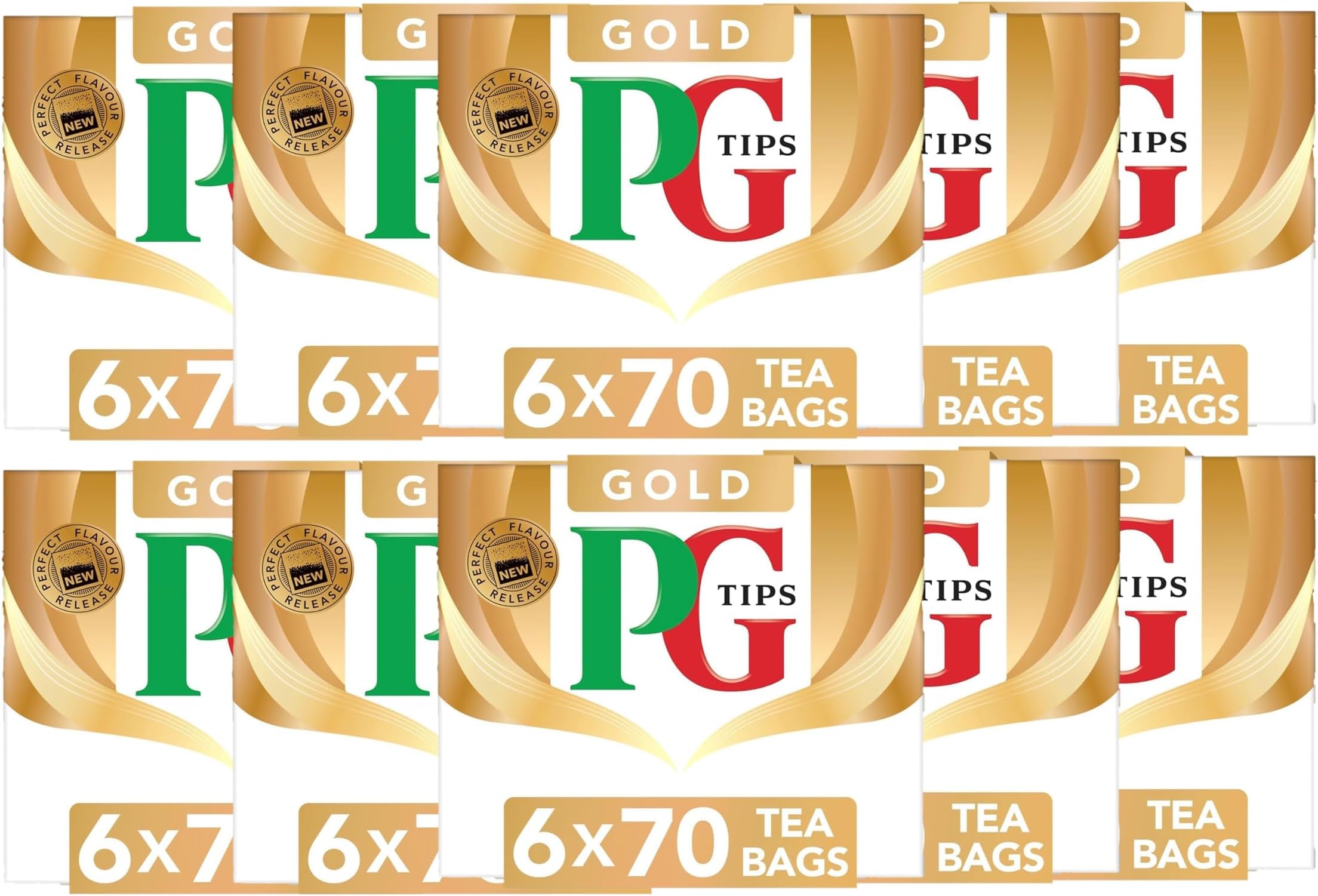 PG Tips Gold Tea Bags 70 Tea Bags (10 Pack)