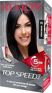 Revlon Top Speed Hair Color for Women Natural Black | Ginseng Root Extract and Mother of Pearl | 100% Grey Coverage in 5 Minutes | Ammonia Free, Easy Application and Intense Conditioning-picture-10
