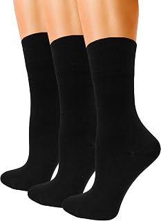 Womens Premium Soft Crew Socks, 3 Pairs Bamboo Rayon Viscose Thin Trouser Dress Socks Bulk Pack