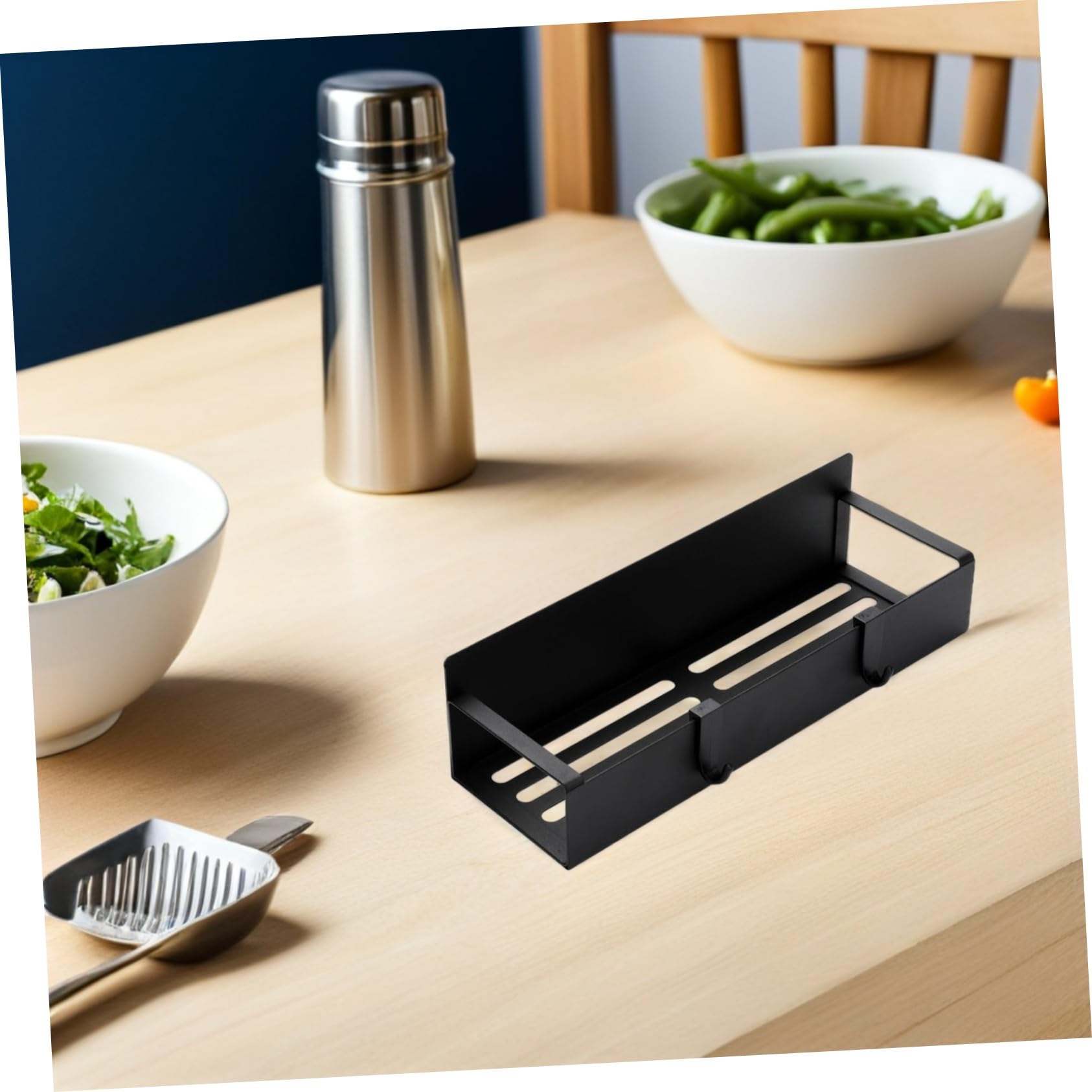 MAGICLULU 2 Stück-pack Magnetische Kühlschrankablagen aus Kohlenstoffstahl Kühlschrankmagnetregale für Gewürze Magnetischer Seitenorganizer für Küchenaufbewahrung Schwarz
